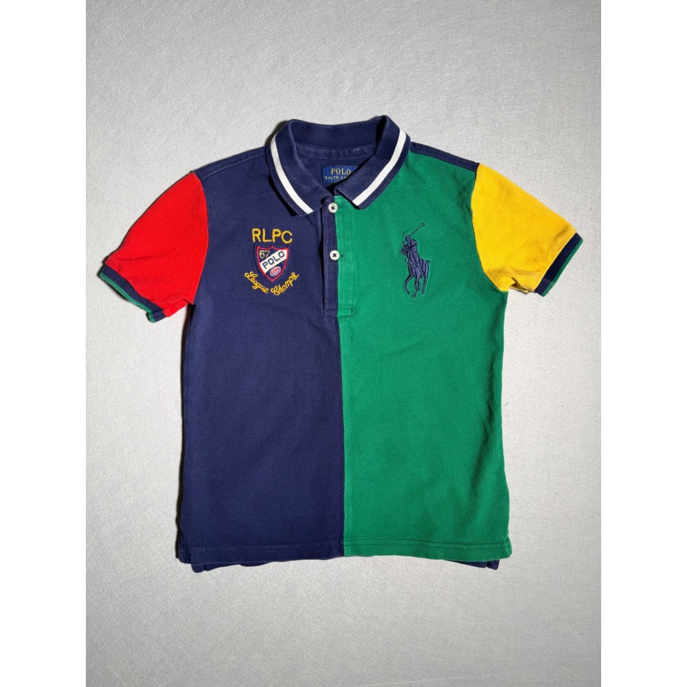 Polo Ralph Lauren Polo Shirt Kids 7 Multicolor Big Pony RLPC Colorblock Sporty